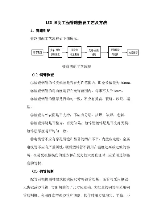 LED照明工程管路敷设工艺及方法