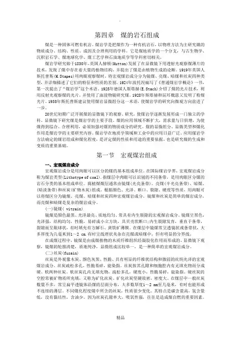 煤化学 第四章  煤的岩石组成