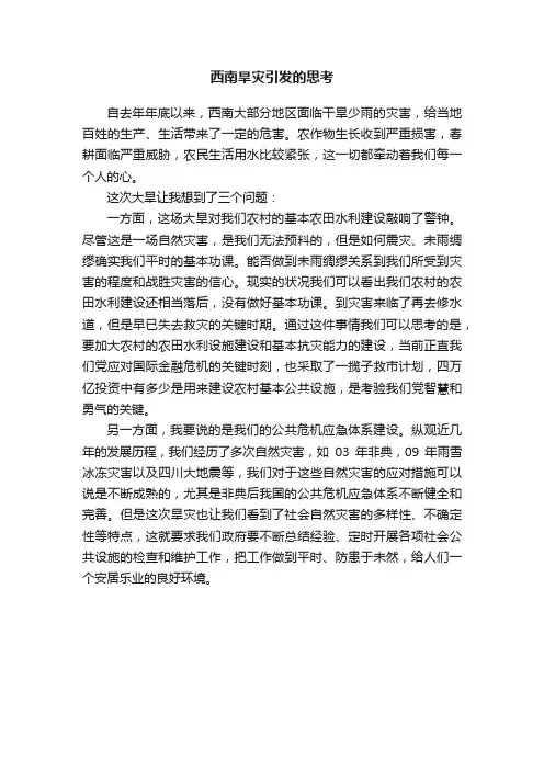 西南旱灾引发的思考