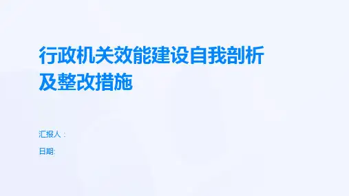 行政机关效能建设自我剖析及整改措施