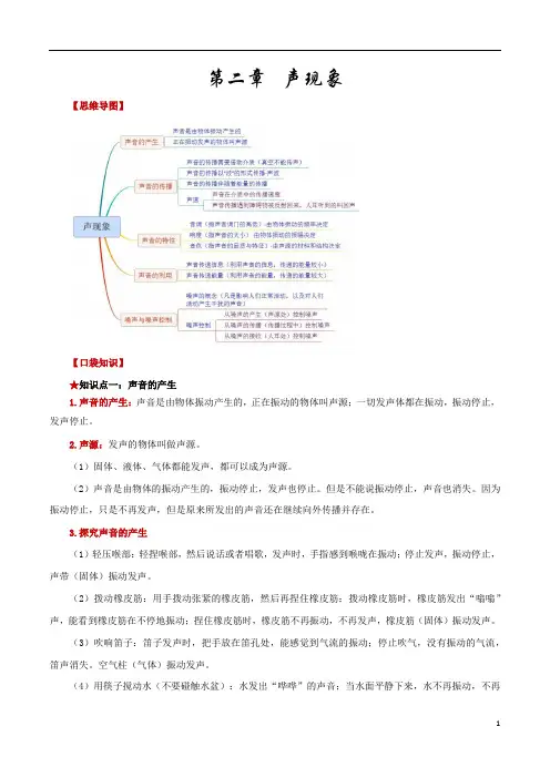 中考物理必背第二章  声现象-【口袋书】2023年中考物理必背知识手册(思维导图+背诵手册)