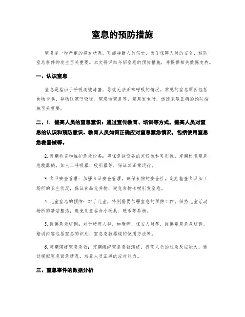 窒息的预防措施