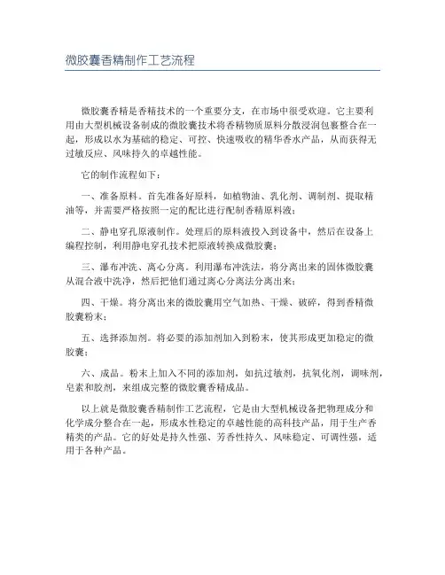 微胶囊香精制作工艺流程
