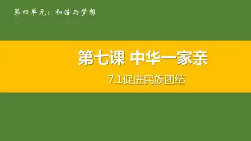 7-1促进民族团结 课件 初中道德与法治人教部编版九年级上