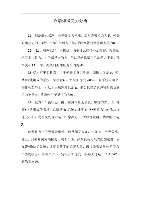 靠墙弹簧受力分析