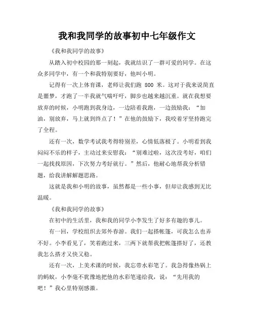 我和我同学的故事初中七年级作文