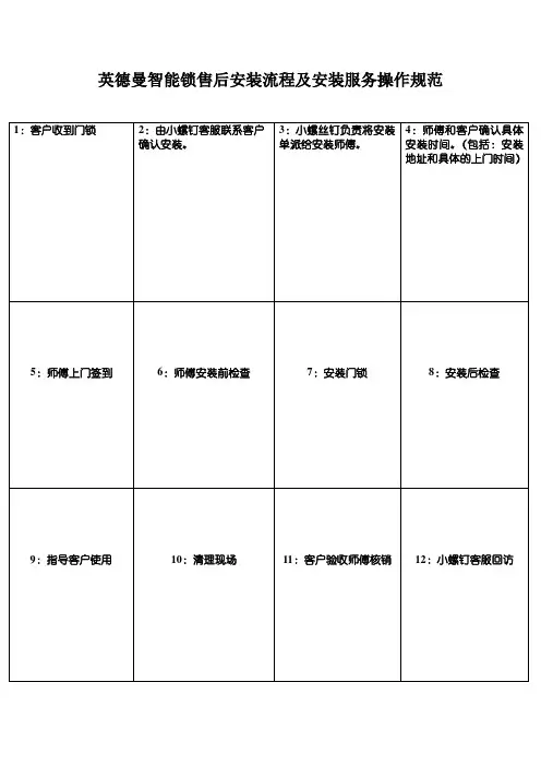 智能门锁售后安装流程