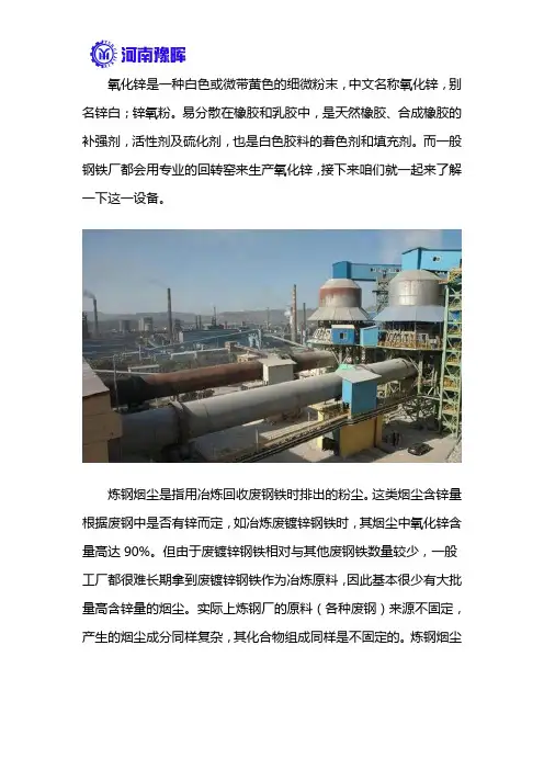 钢铁厂除尘灰提炼氧化锌设备