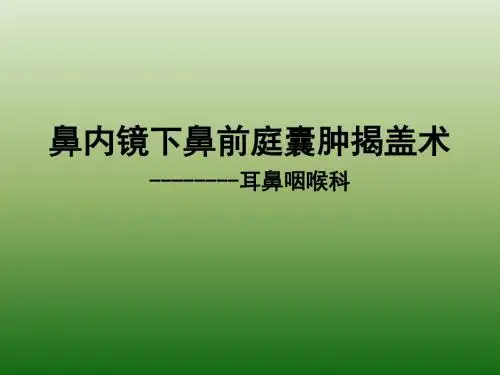鼻内镜下鼻前庭囊肿揭盖术ppt课件