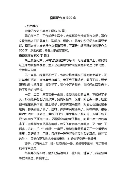 窃读记作文500字