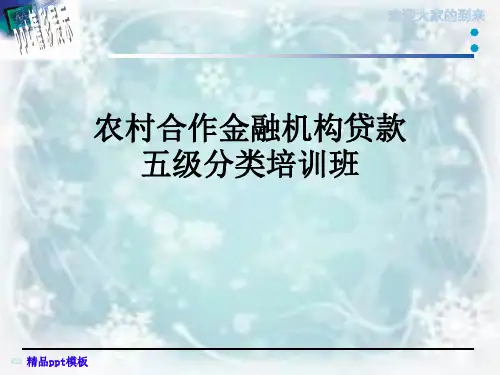 农村合作金融机构贷款五级分类培训班