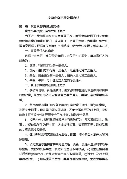 校园安全事故处理办法