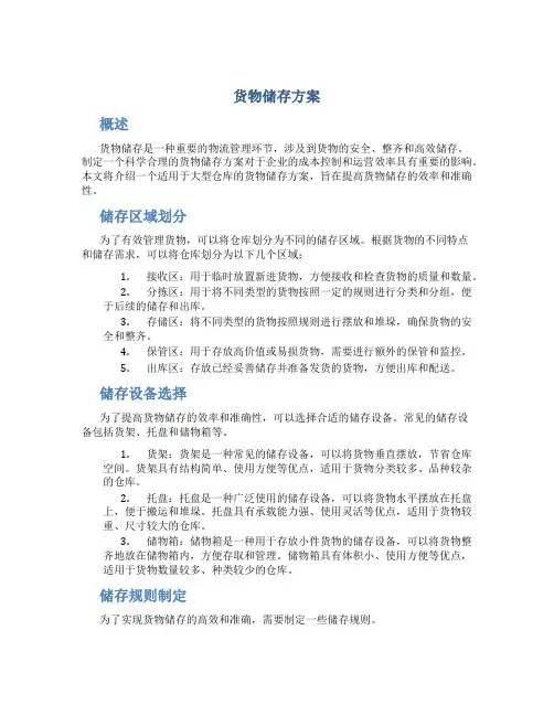 货物储存方案