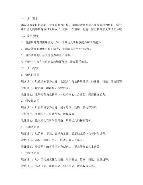 中班教学区墙面设计方案