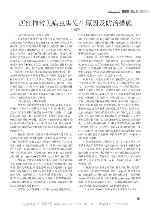 西红柿常见病虫害发生原因及防治措施