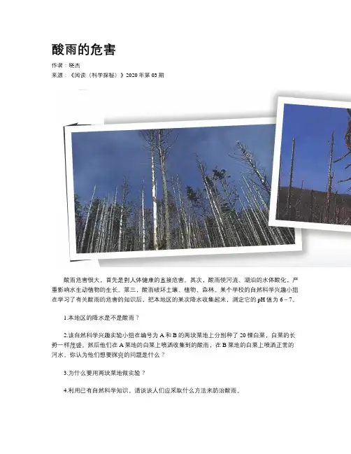 酸雨的危害