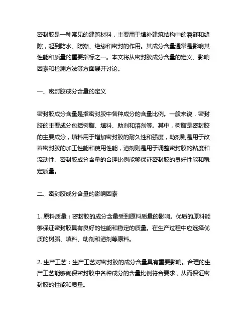 3506990000 密封胶成分含量