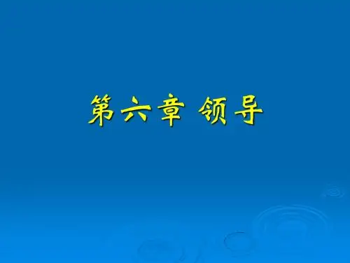 第六章 领导