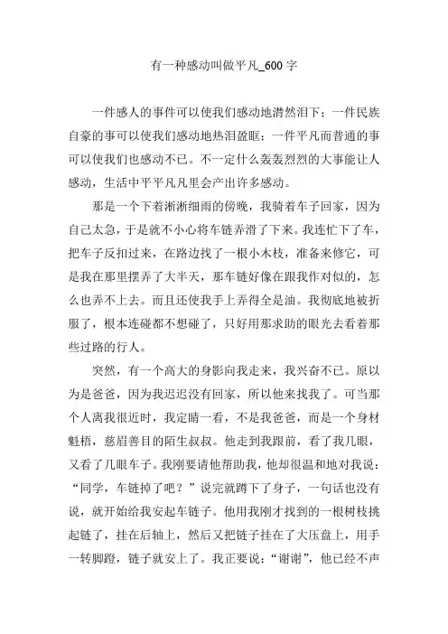有一种感动叫做平凡_600字