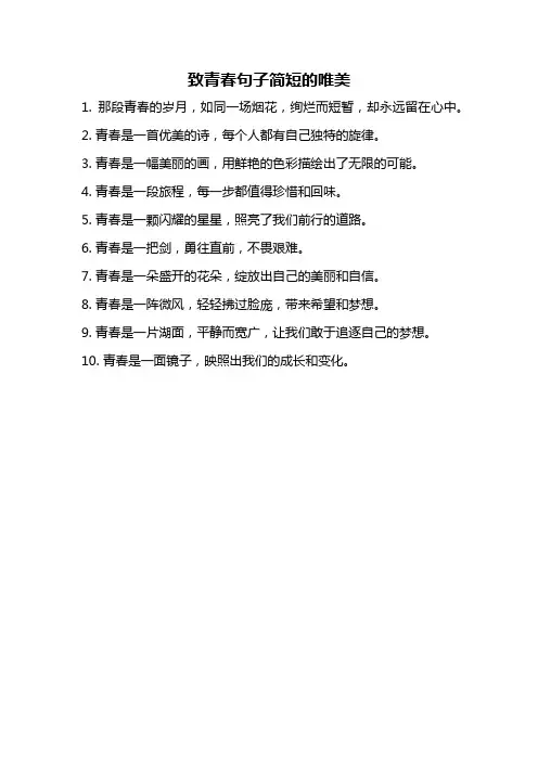 致青春句子简短的唯美