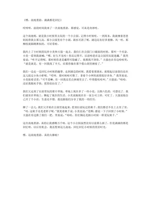 一次故地重游作文