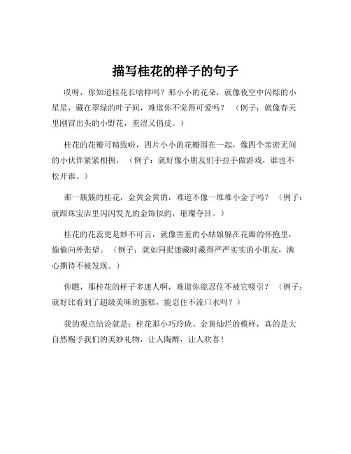 描写桂花的样子的句子