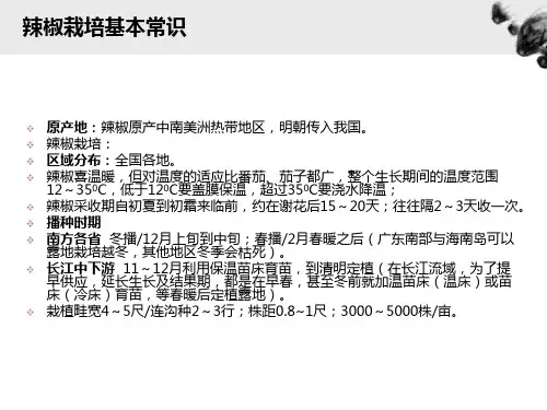 辣椒病虫害防治技术