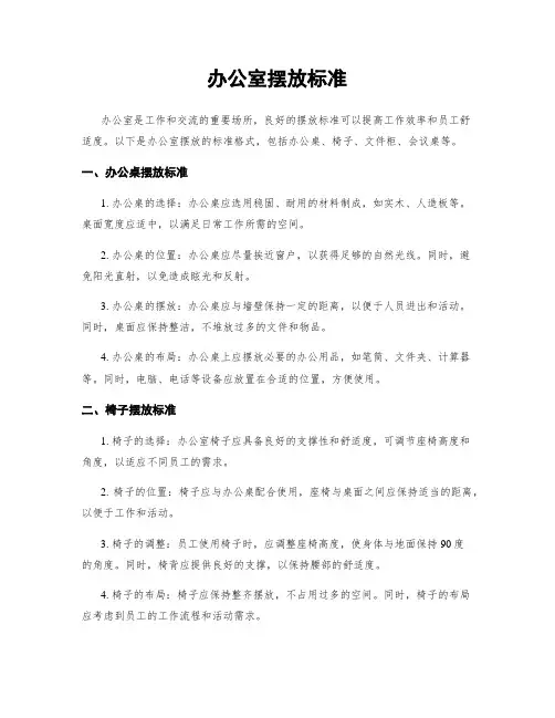 办公室摆放标准