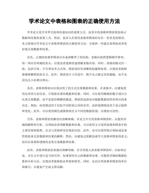 学术论文中表格和图表的正确使用方法