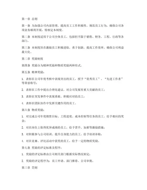 房地产公司奖罚管理制度
