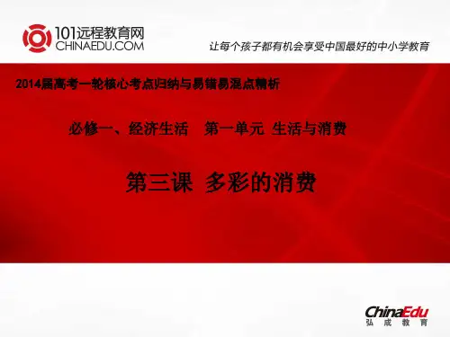 2014届高考一轮核心考点归纳与易错易混点精析：1.3多彩的消费(必修1)