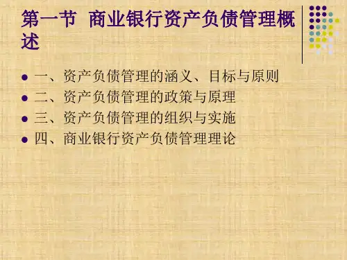 第七章  商业银行资产负债管理  《商业银行经营管理》ppt课件