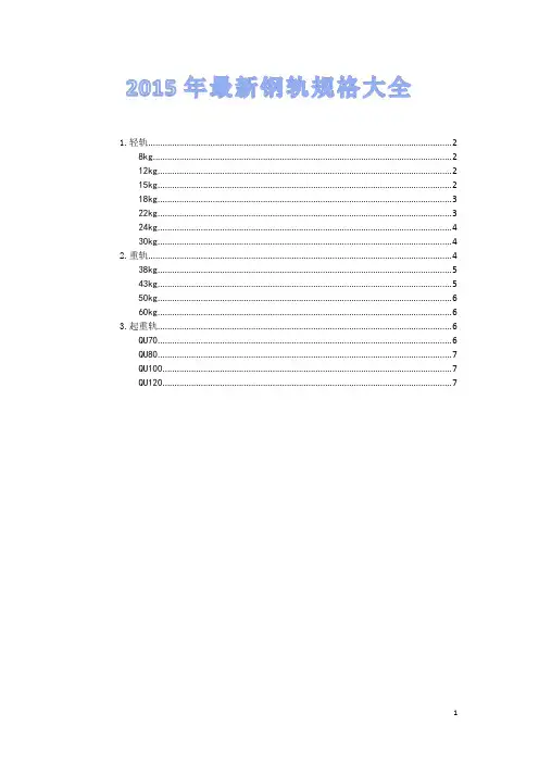 2015年最新钢轨规格介绍