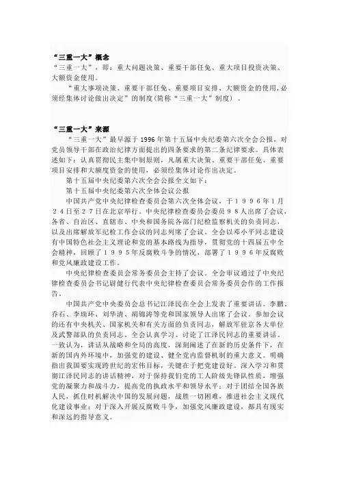 三重一大 概念 政策 流程图 介绍
