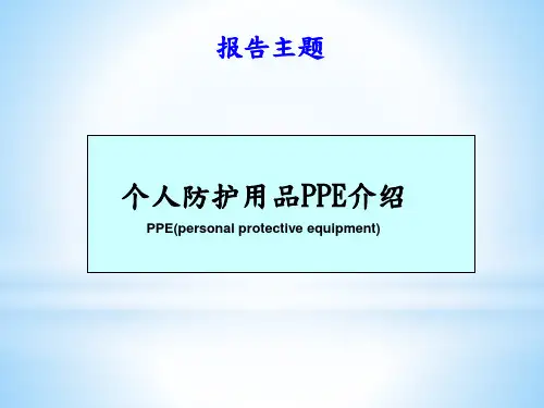 个人防护用品PE介绍