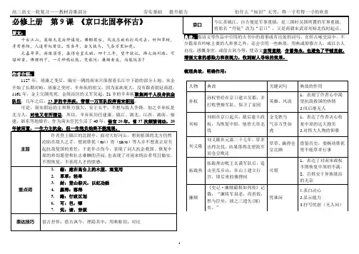 高三一轮复习教材知识点整理(京口北固亭怀古)