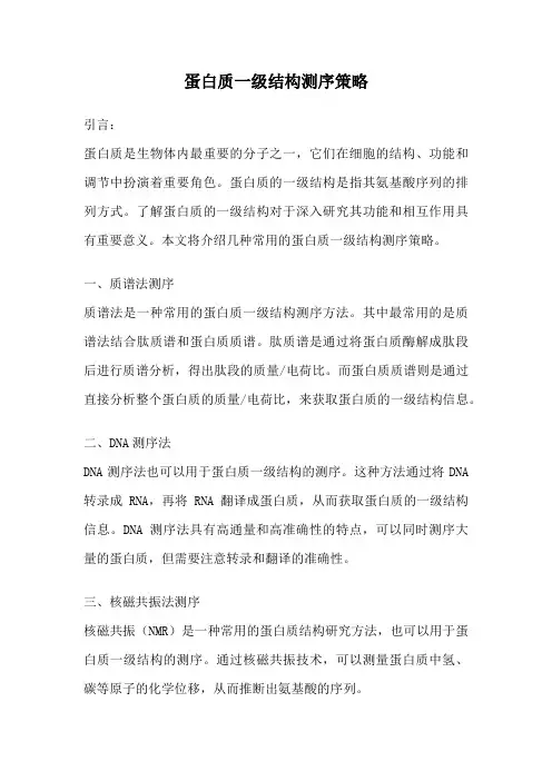 蛋白质一级结构测序策略
