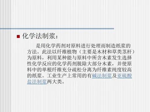 国内外化学法制浆技术的发展状况ppt课件
