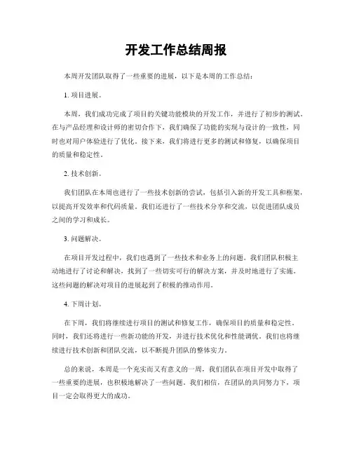 开发工作总结周报