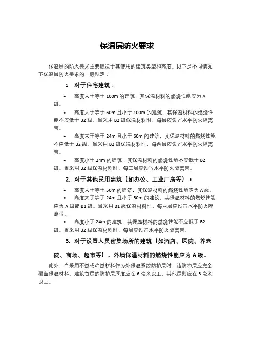 保温层防火要求