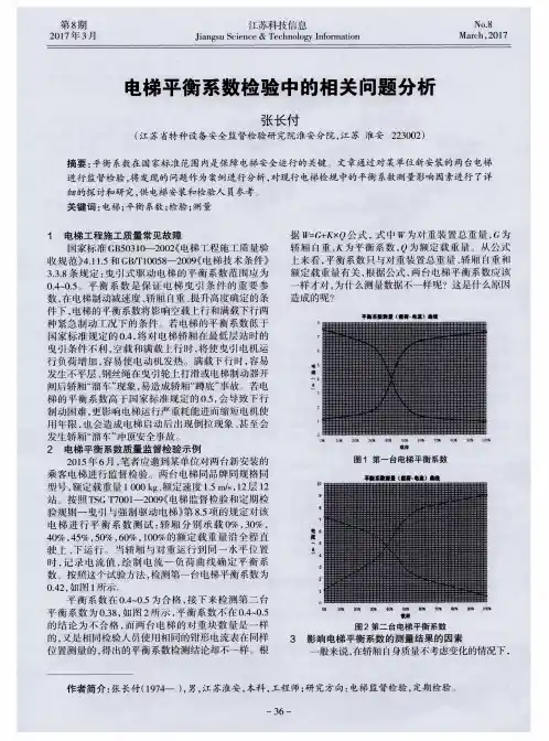 电梯平衡系数检验中的相关问题分析