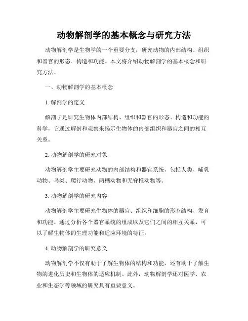 动物解剖学的基本概念与研究方法