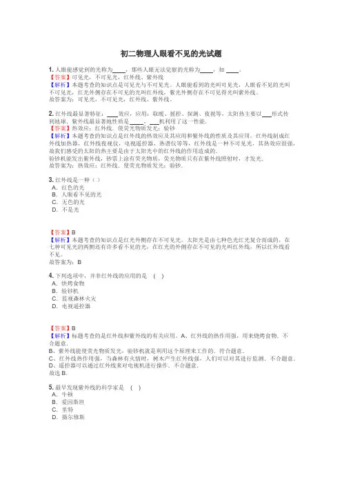 初二物理人眼看不见的光试题
