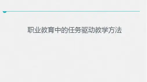 职业教育中的任务驱动教学方法精品PPT课件
