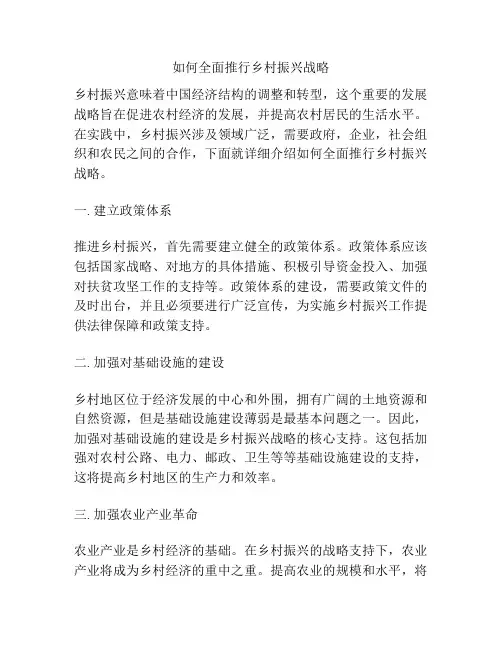 如何全面推行乡村振兴战略