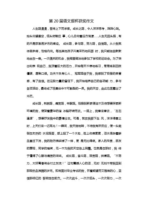 第20届语文报杯获奖作文