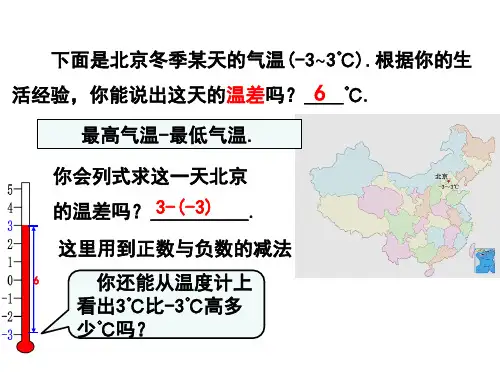 人教版七年级数学上册--有理数的减法课件