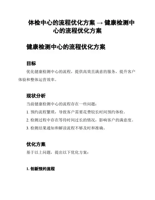 体检中心的流程优化方案 → 健康检测中心的流程优化方案