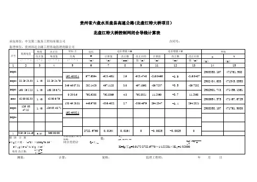 闭合导线复测原始记录表及计算表格2
