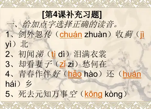 六年级语文上册补充习题练习册习题含答案(4-5课)